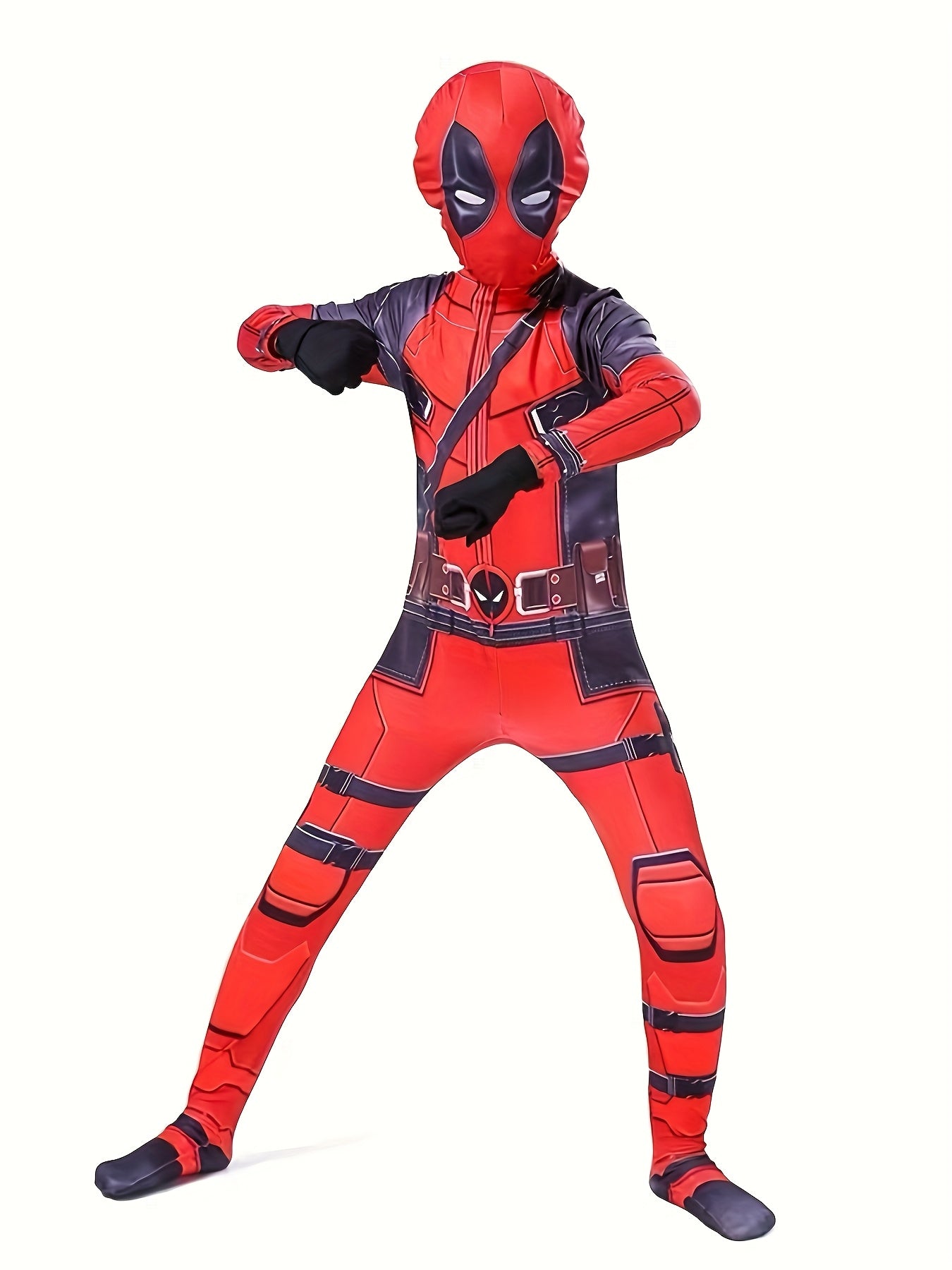 Traje Cosplay Superhéroe Rojo/Negro