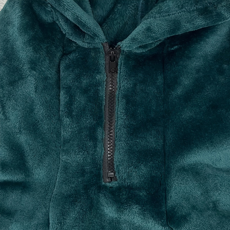 Dinosaur Themed Dog Transformer Hoodie - Winter Flannel Pullover with Hood, Zipper, and Animal Design for Large Breeds - Machine Washable Polyester Knit Fabric with Polyester Fill