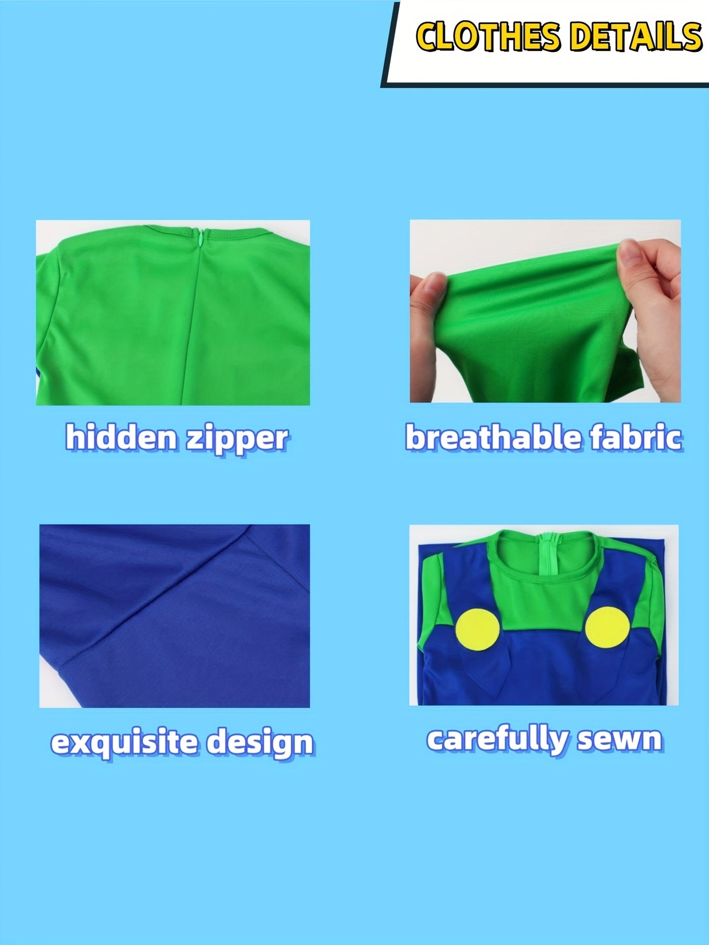 Disfraz Mario Bros Infantil | Mono de Halloween y Traje de Cosplay Adorable para Niños