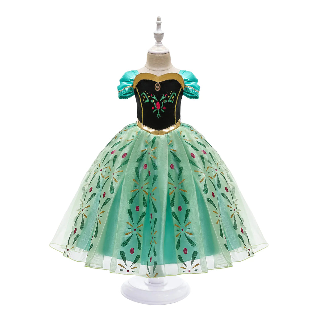 2024 Summer Frozen Anna Princess Dress for Girls