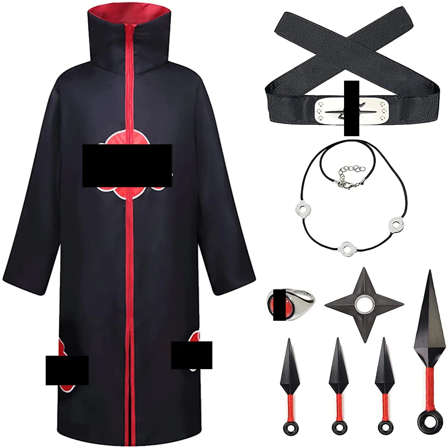 Naruto Akatsuki Cloak Halloween Cosplay Outfit